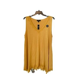 Lane Bryant Womens Swing Tank Top Yellow Space Dye Stretch Lace Plus 22/24 New